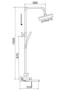 Душевая стойка Rose R1836 хром